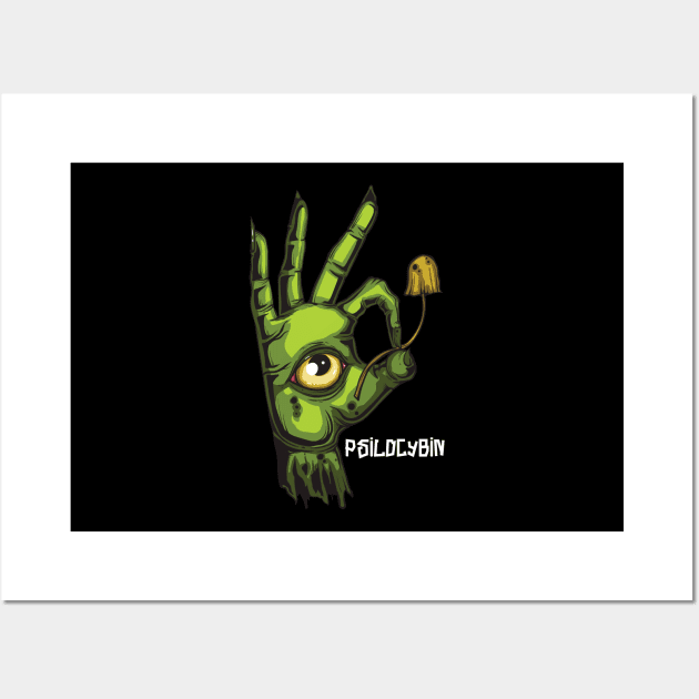 Psilocybin Psychedelic Mushrooms Gift Shrooms Weed print Wall Art by Linco